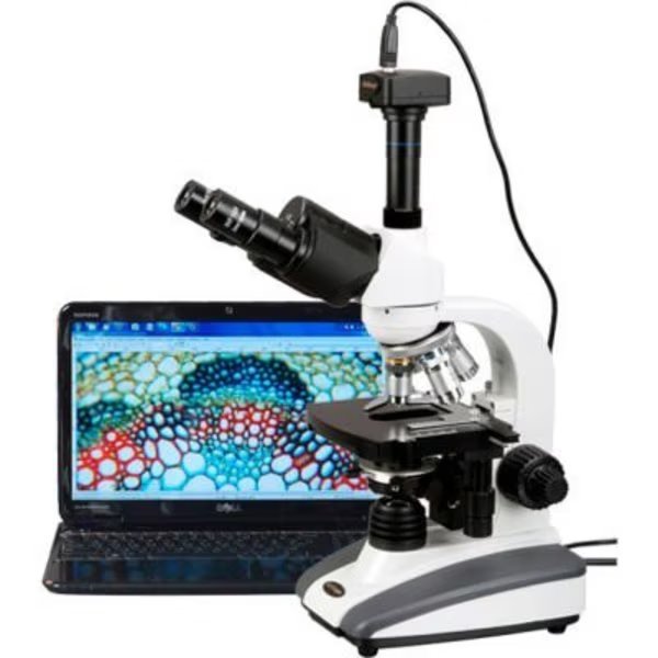 AmScope T360B-P 40X-2000X Biological Compound LED Microscope with 0.3MP Digital Camera, United Scope Llc., Mfr#: T360B-P